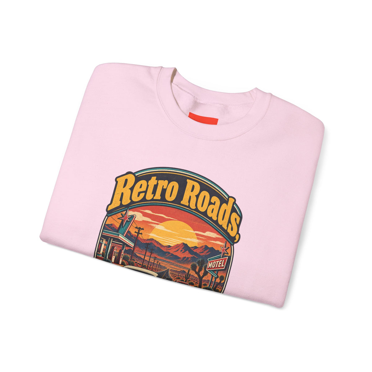 Retro Roads, No GPS Required Funny Vintage Travel Sweatshirt
