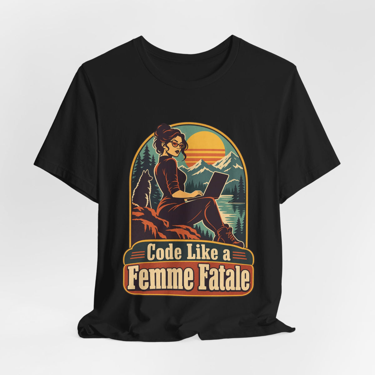 Code Like a Femme Fatale Funny Programmer T-Shirt