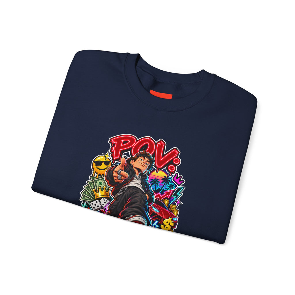 Big Mood, Bigger Ego Funny 80s Neon Sweatshirt