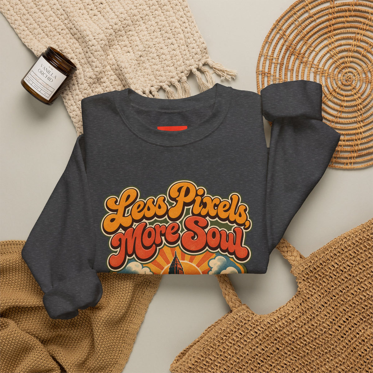 Less Pixels, More Soul Funny Digital Art Sweatshirt