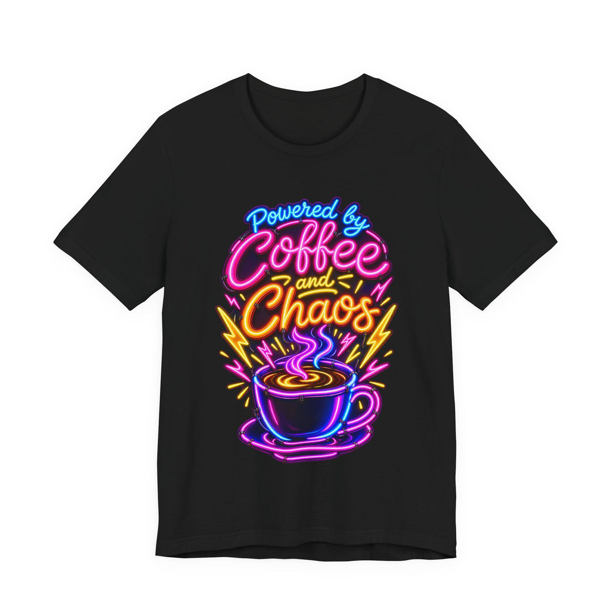Powered by Coffee and Chaos Funny Nurse T-Shirt