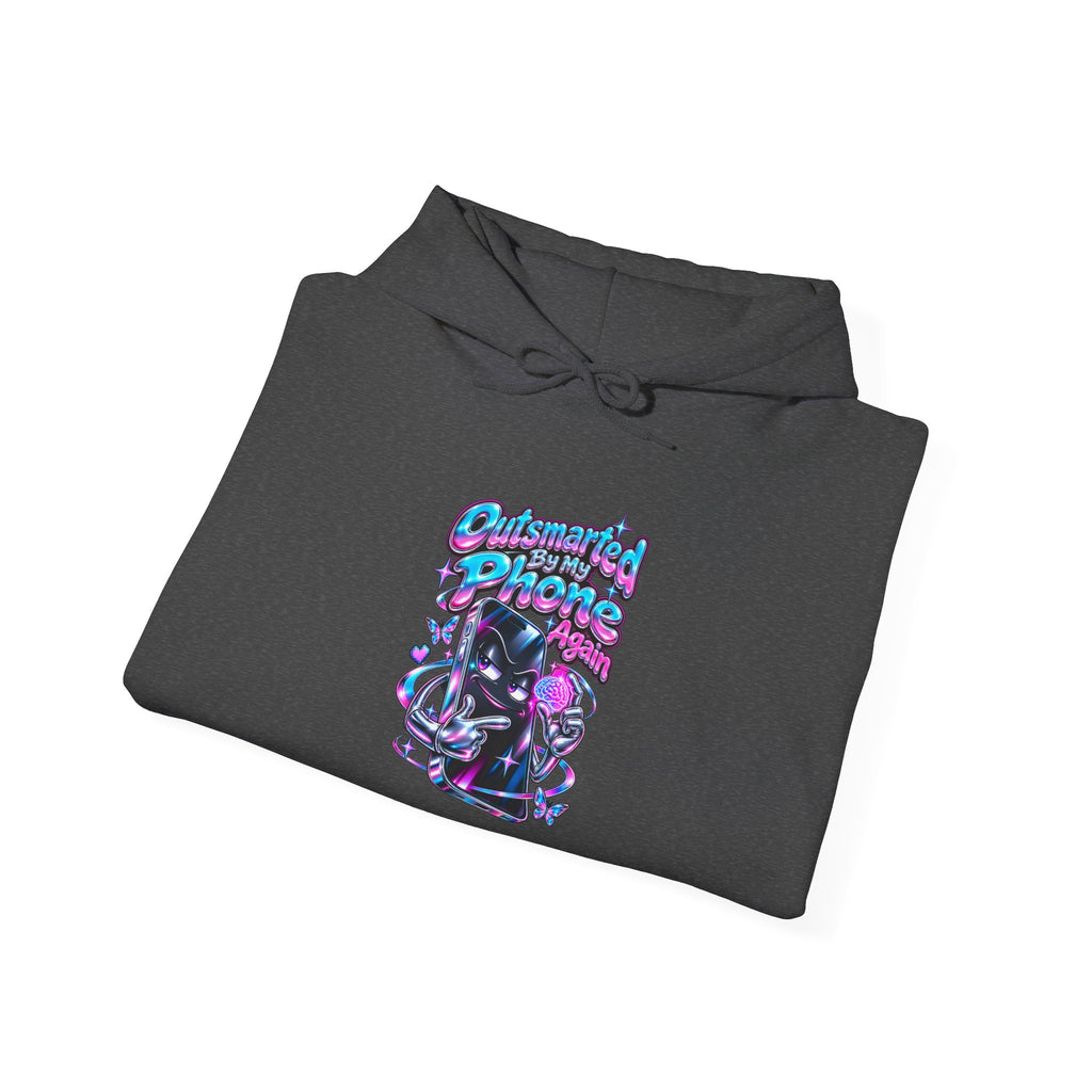 Outsmarted By My Phone Again Funny Tech Hoodie