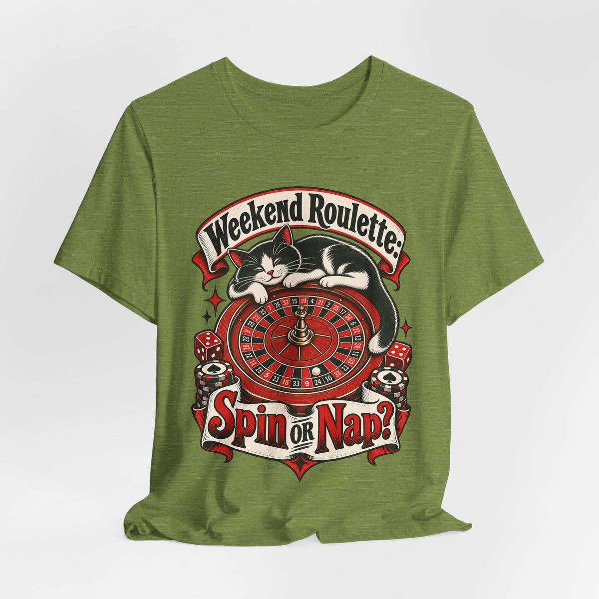 Weekend Roulette: Spin or Nap? Funny Casual Gambler T-Shirt
