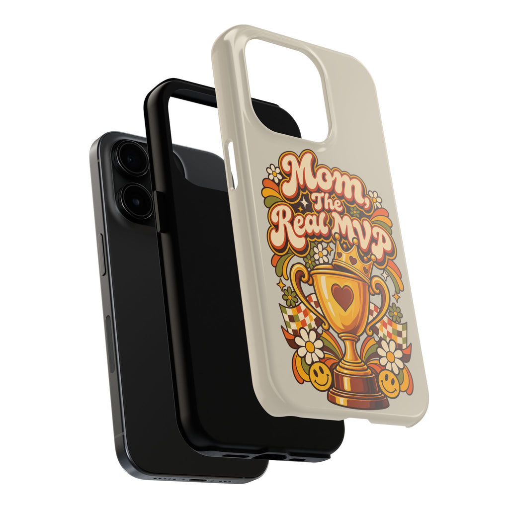 Phone Case — "Mom The Real MVP" Retro Trophy Design