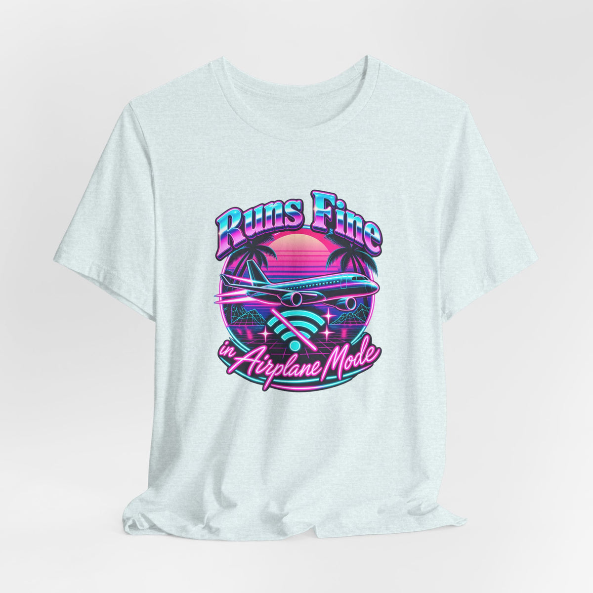 Runs Fine in Airplane Mode Funny Programmer T-Shirt