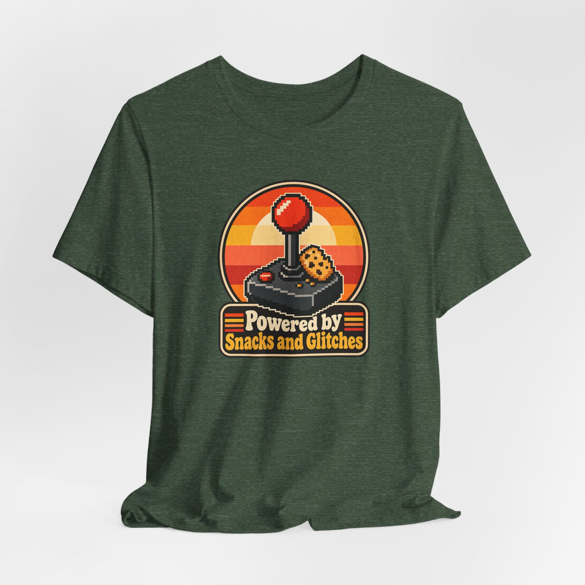 Powered by Snacks and Glitches Funny Gamer T-Shirt
