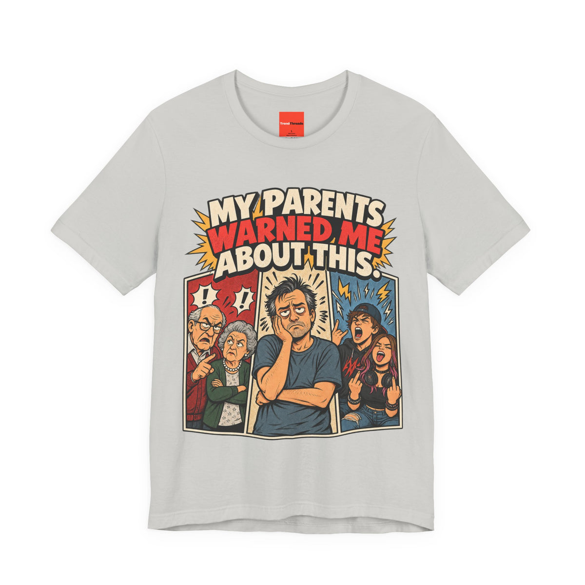 MY PARENTS WARNED ME ABOUT THIS. Funny Retro Vintage T-Shirt