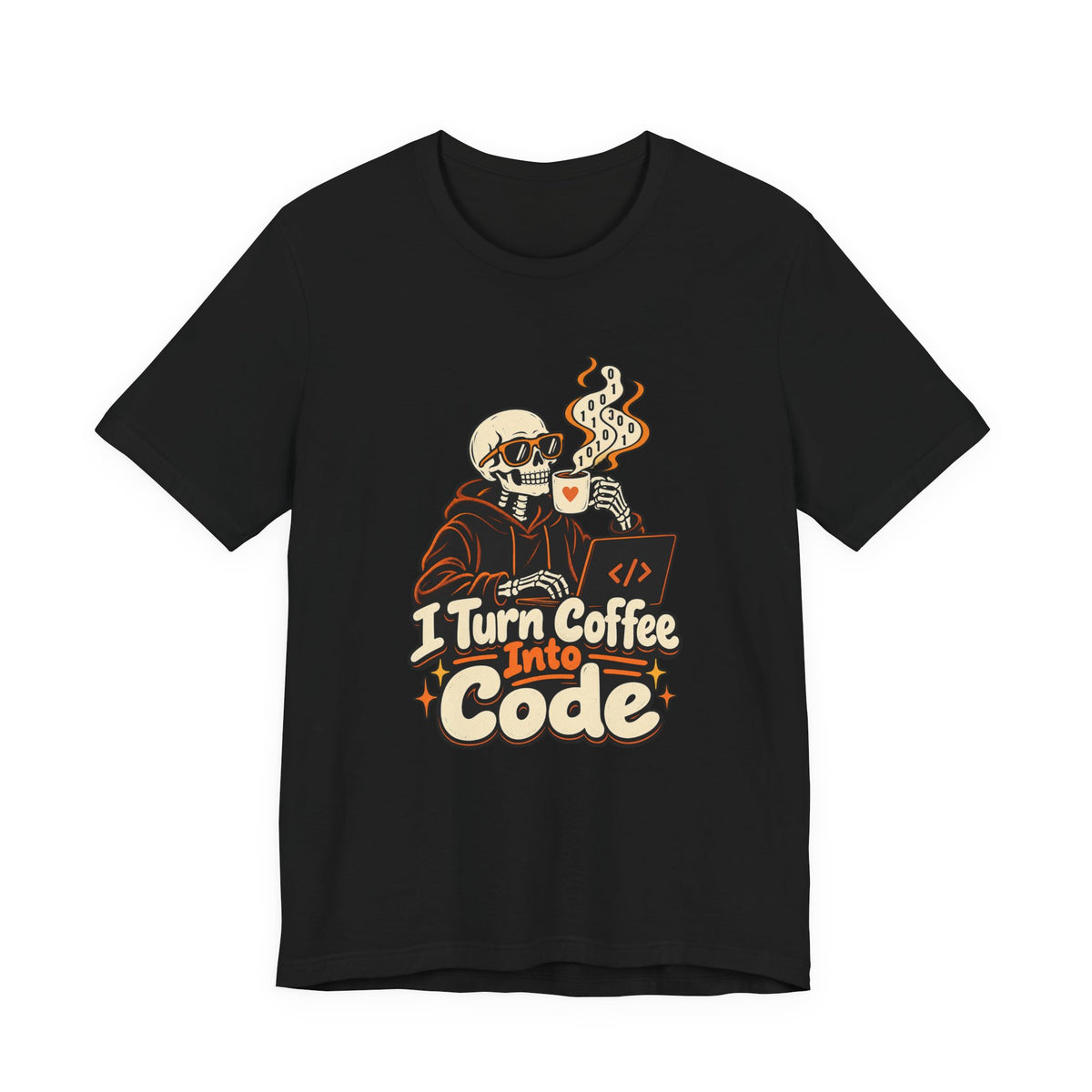 I Turn Coffee Into Code Funny Programmer T-Shirt