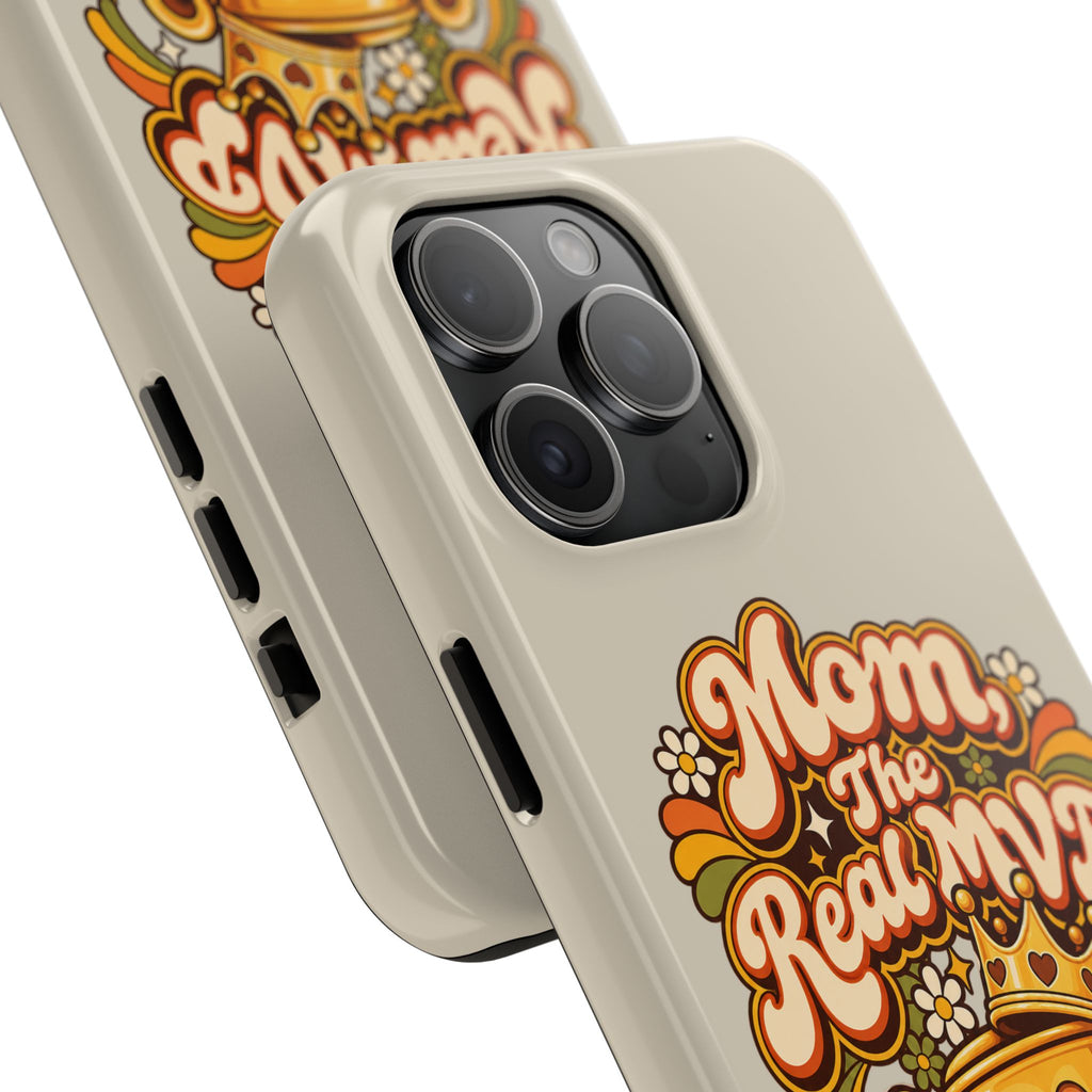 Phone Case — "Mom The Real MVP" Retro Trophy Design