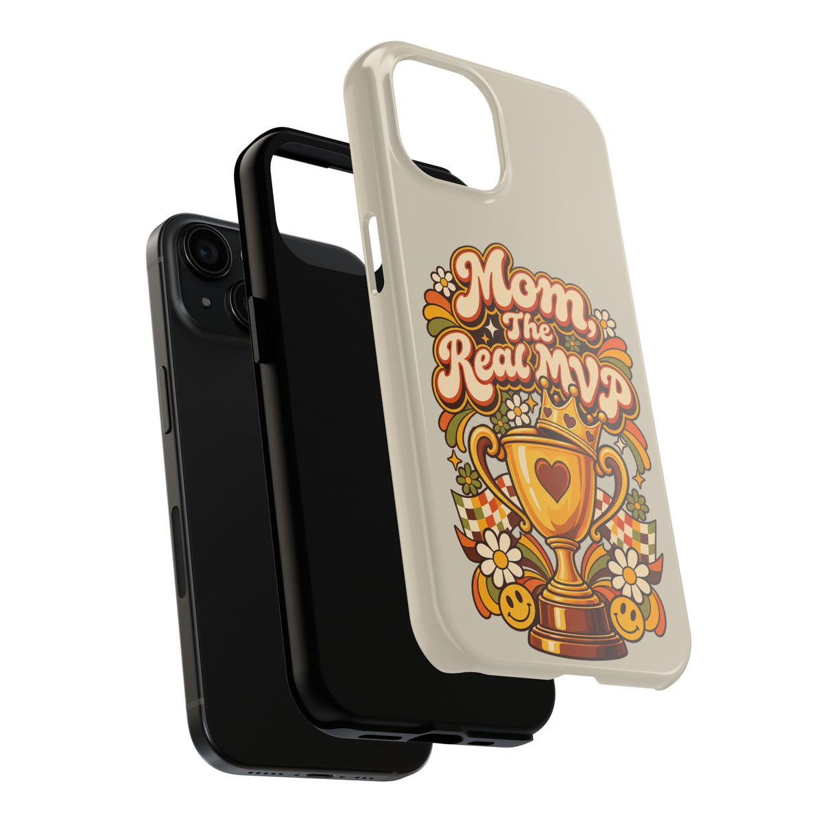 Phone Case — "Mom The Real MVP" Retro Trophy Design