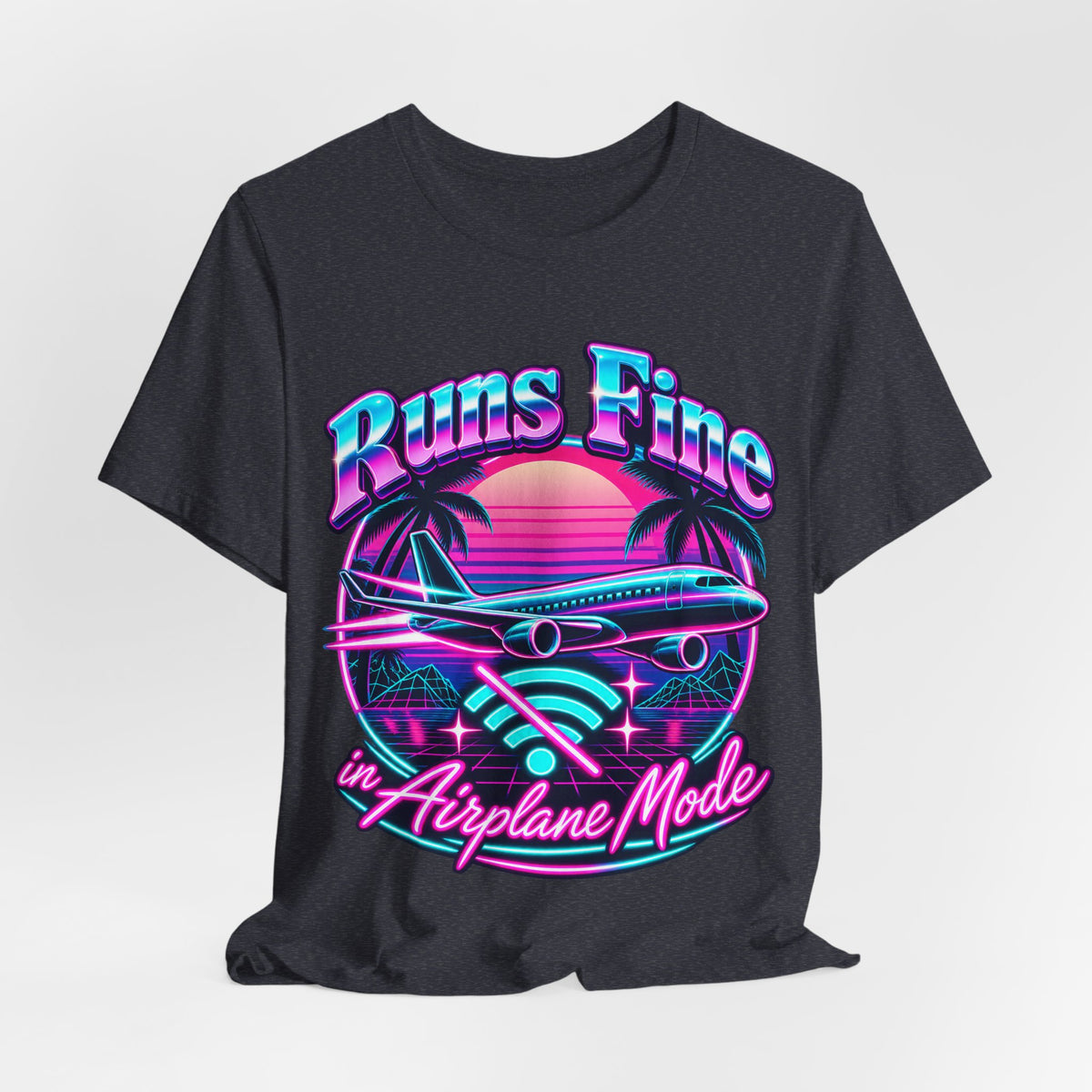 Runs Fine in Airplane Mode Funny Programmer T-Shirt