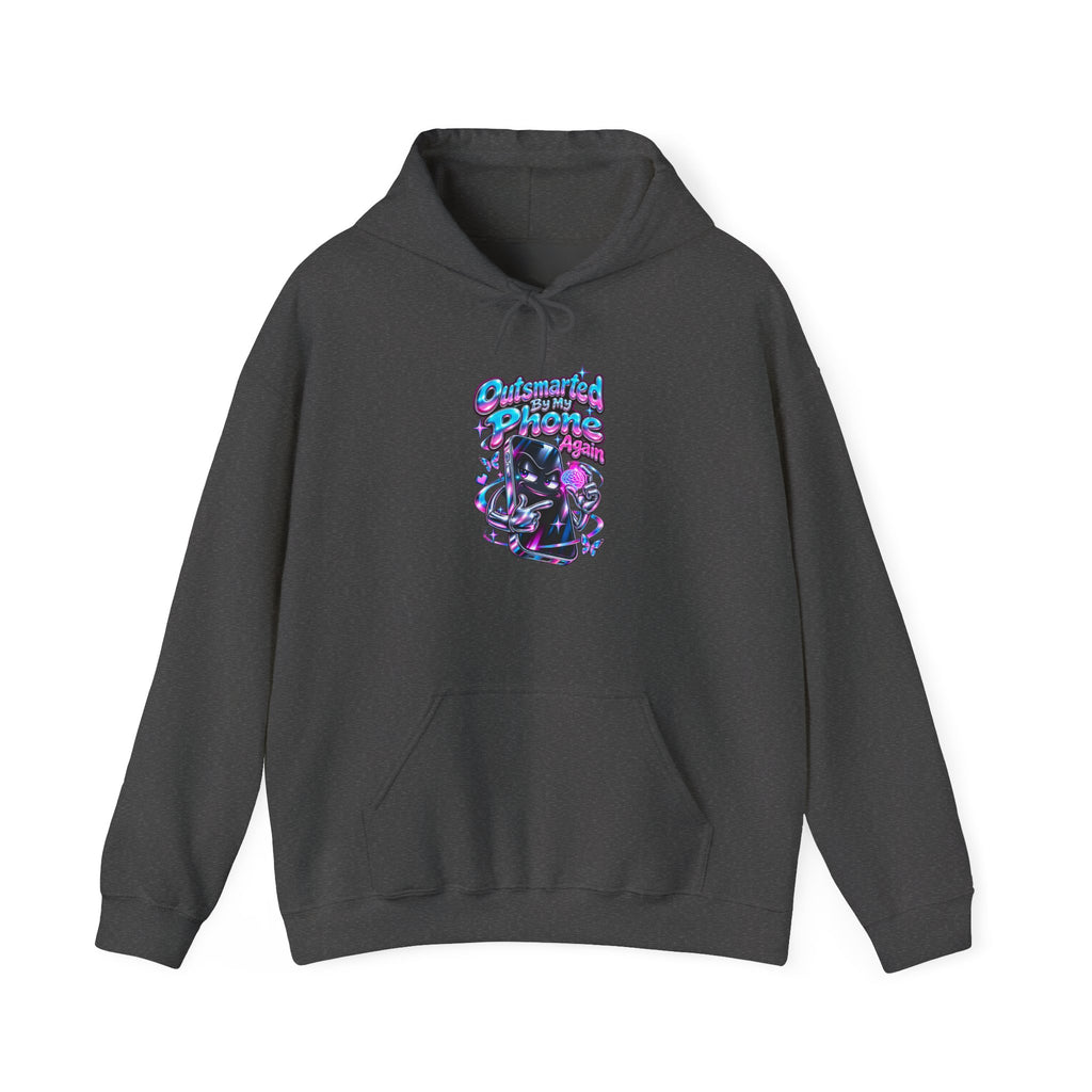 Outsmarted By My Phone Again Funny Tech Hoodie