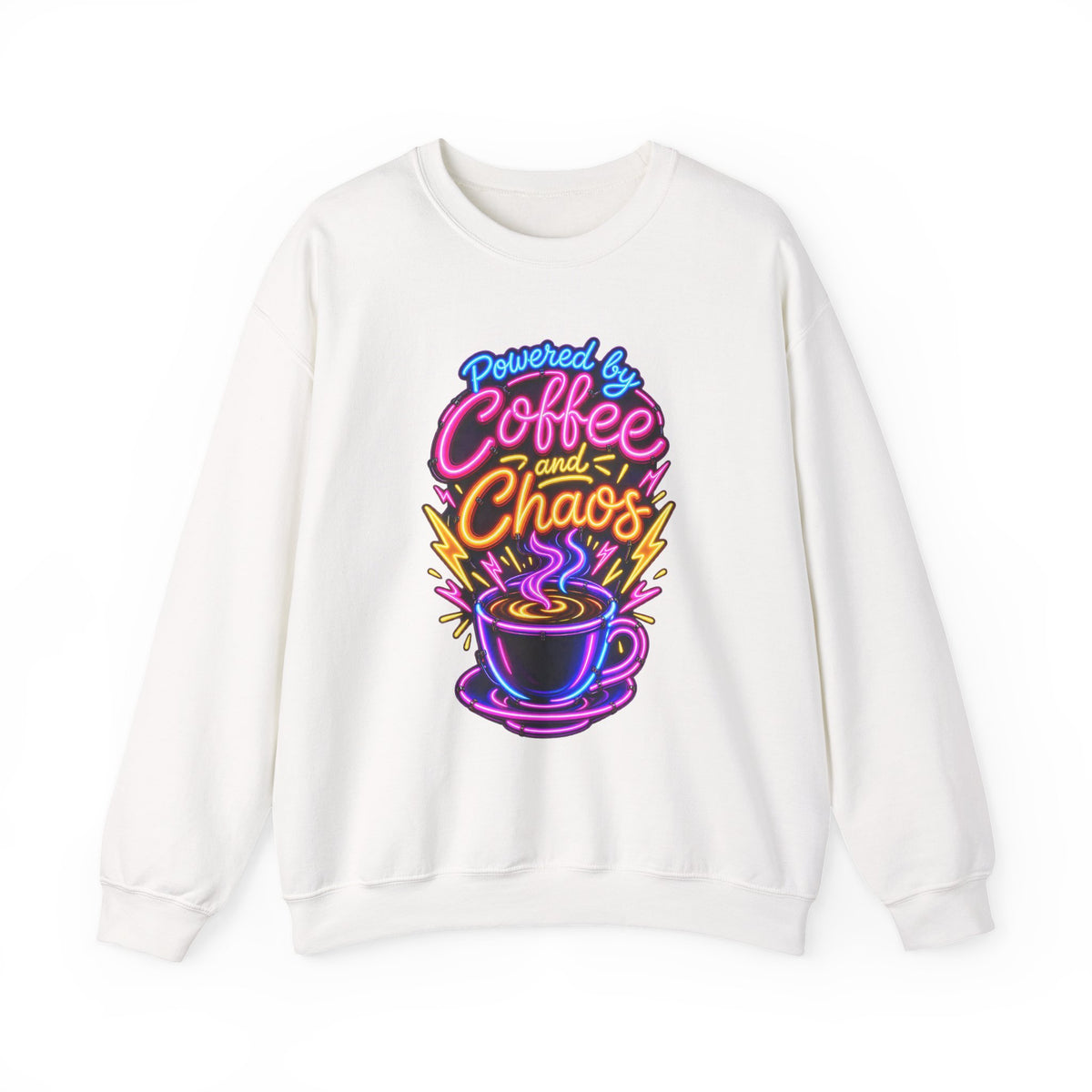 Powered by Coffee and Chaos Funny Nurse Sweatshirt