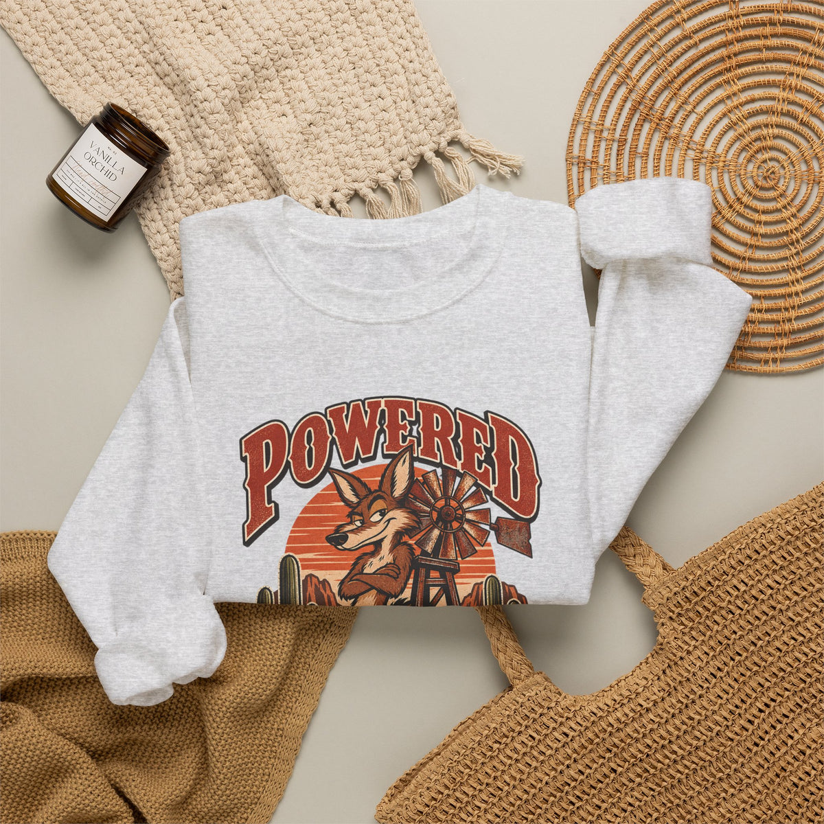 Powered By Passive Aggression Funny Western Ranch Sweatshirt