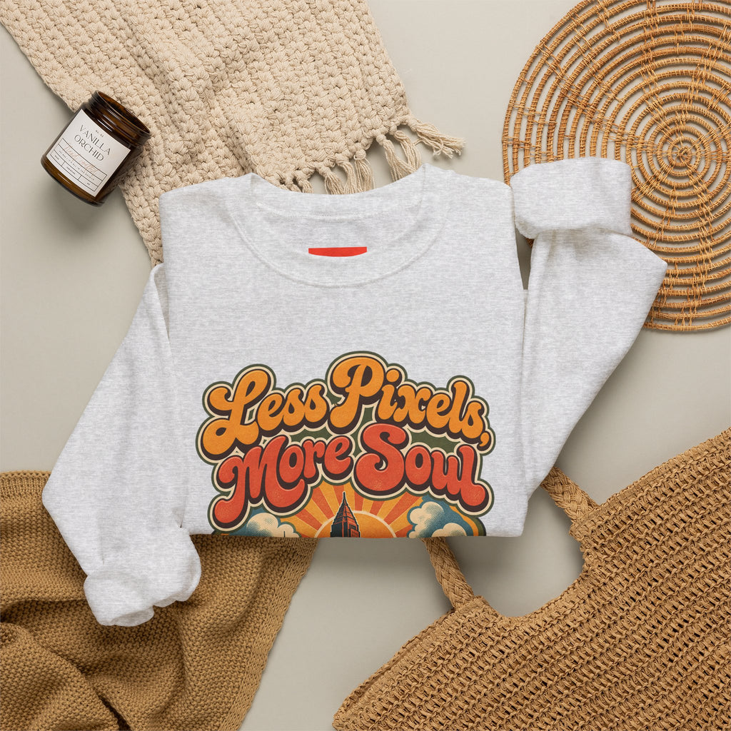 Less Pixels, More Soul Funny Digital Art Sweatshirt
