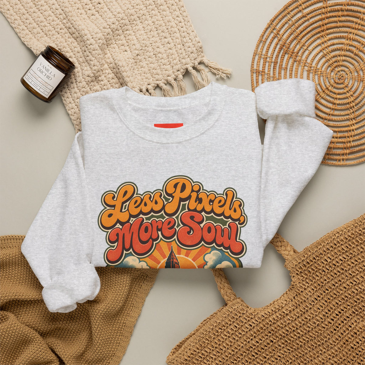 Less Pixels, More Soul Funny Digital Art Sweatshirt