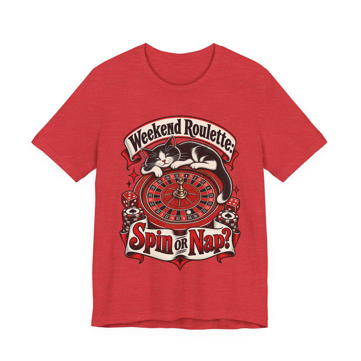 Weekend Roulette: Spin or Nap? Funny Casual Gambler T-Shirt