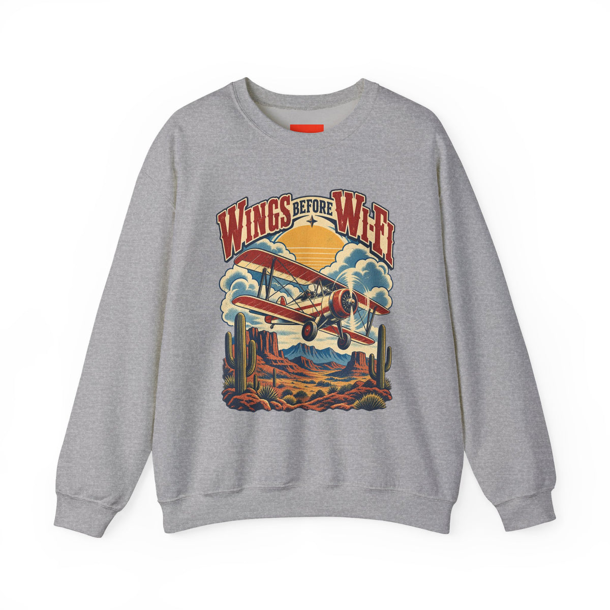 Wings Before Wi-Fi Funny Aviation Sweatshirt
