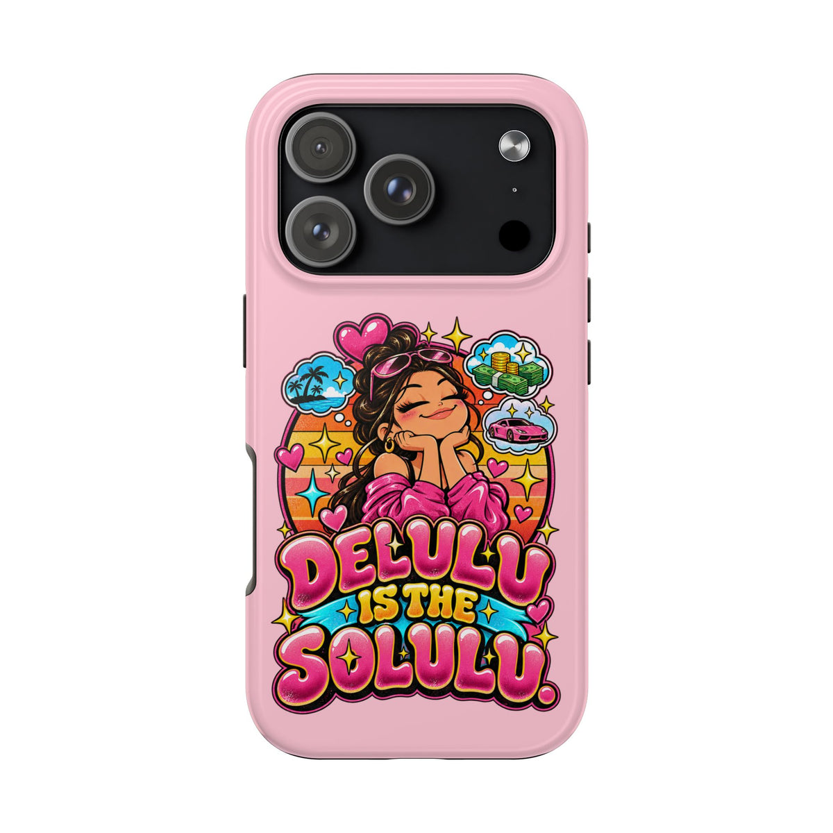 Delulu Is the Solulu Pink Tough Phone Case — Kawaii Cute Protective Case