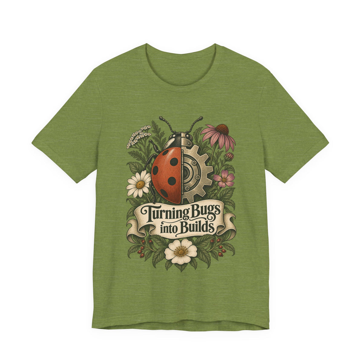 Turning Bugs into Builds Funny Programmer T-Shirt