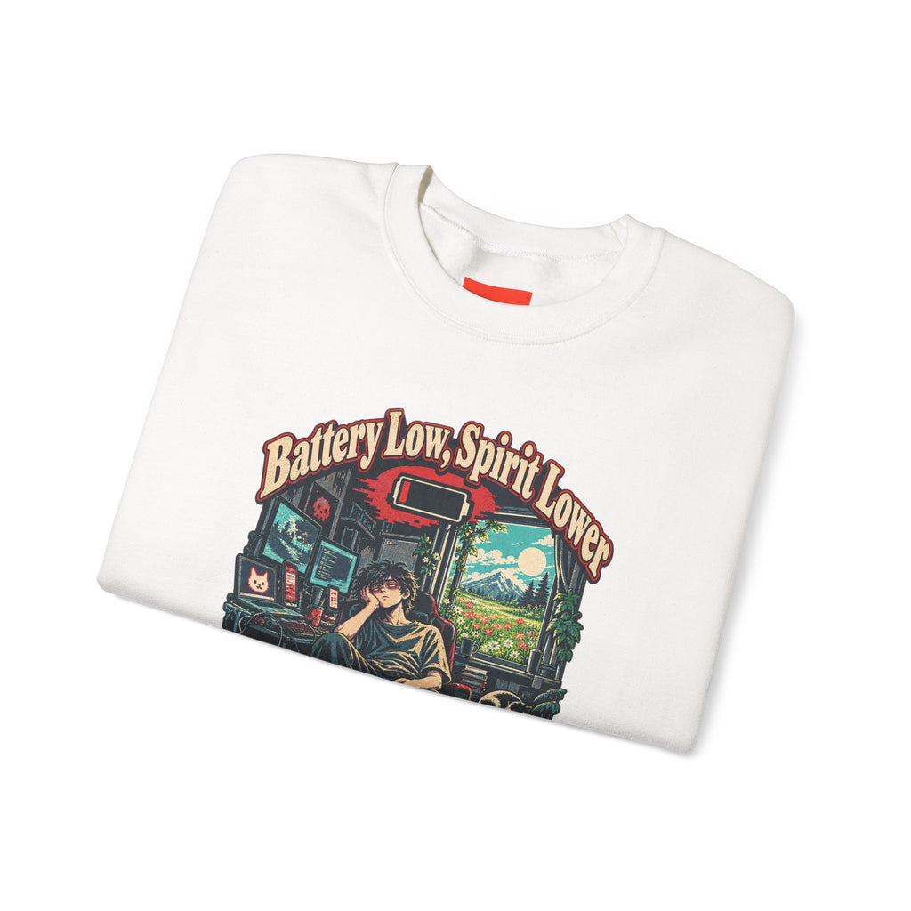 Battery Low, Spirit Lower Funny Self-Deprecating Sweatshirt