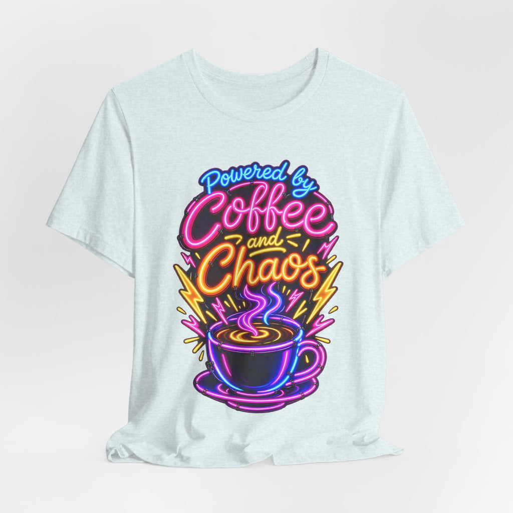 Powered by Coffee and Chaos Funny Nurse T-Shirt