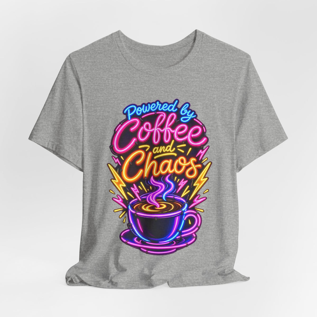 Powered by Coffee and Chaos Funny Nurse T-Shirt