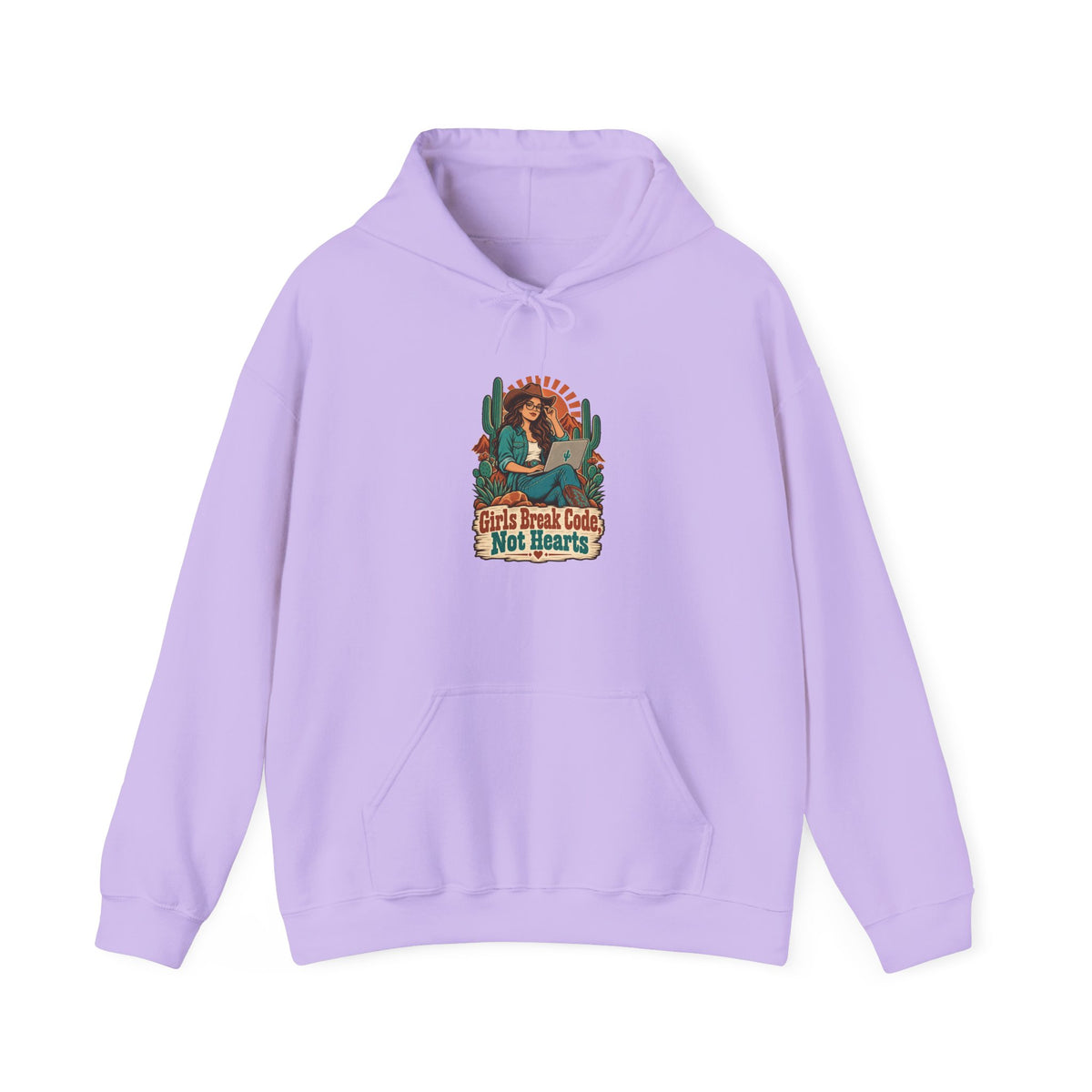 Girls Break Code, Not Hearts Funny Programmer Hoodie