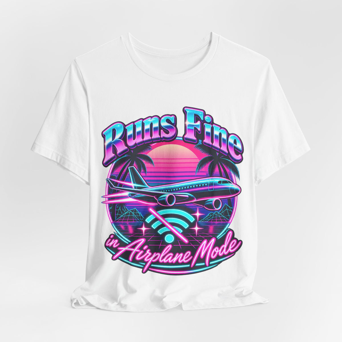 Runs Fine in Airplane Mode Funny Programmer T-Shirt