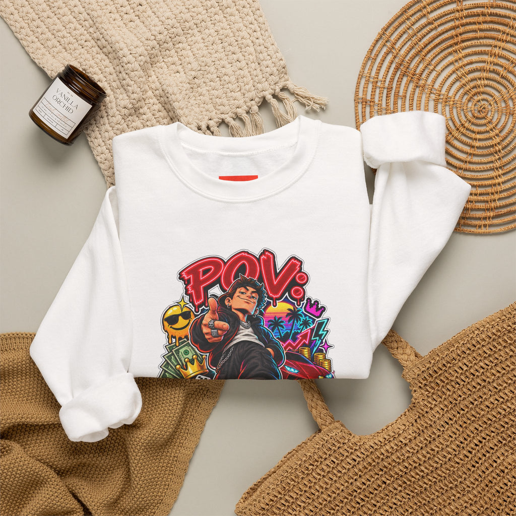 Big Mood, Bigger Ego Funny 80s Neon Sweatshirt