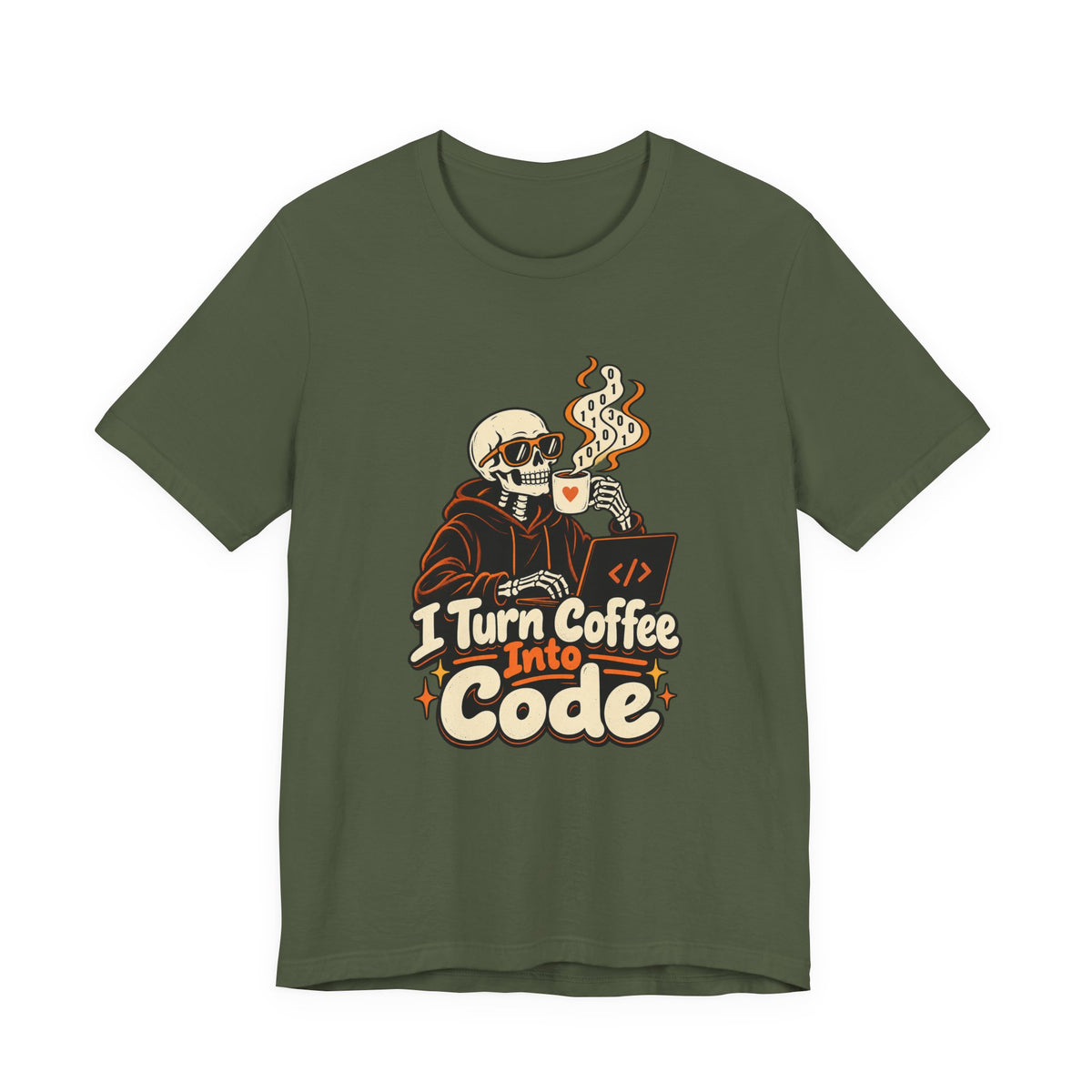 I Turn Coffee Into Code Funny Programmer T-Shirt