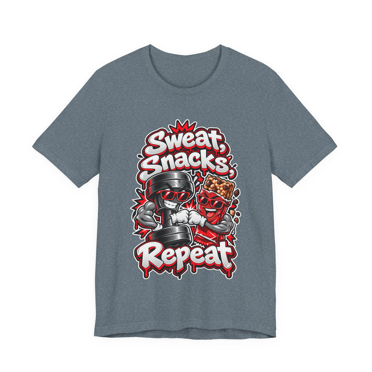 Sweat, Snacks, Repeat Funny Fitness T-Shirt