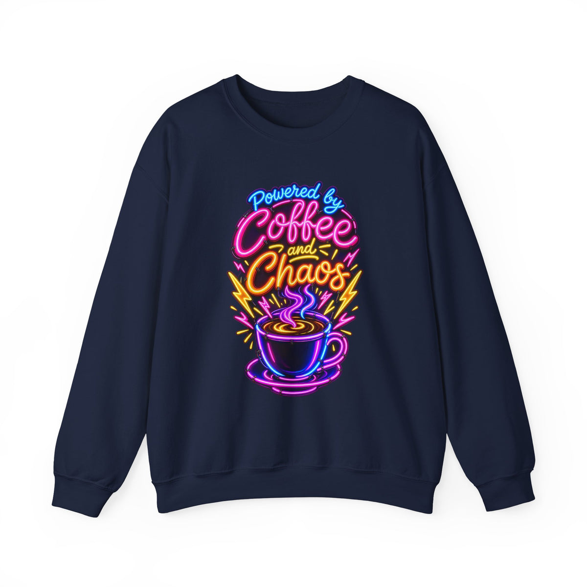 Powered by Coffee and Chaos Funny Nurse Sweatshirt