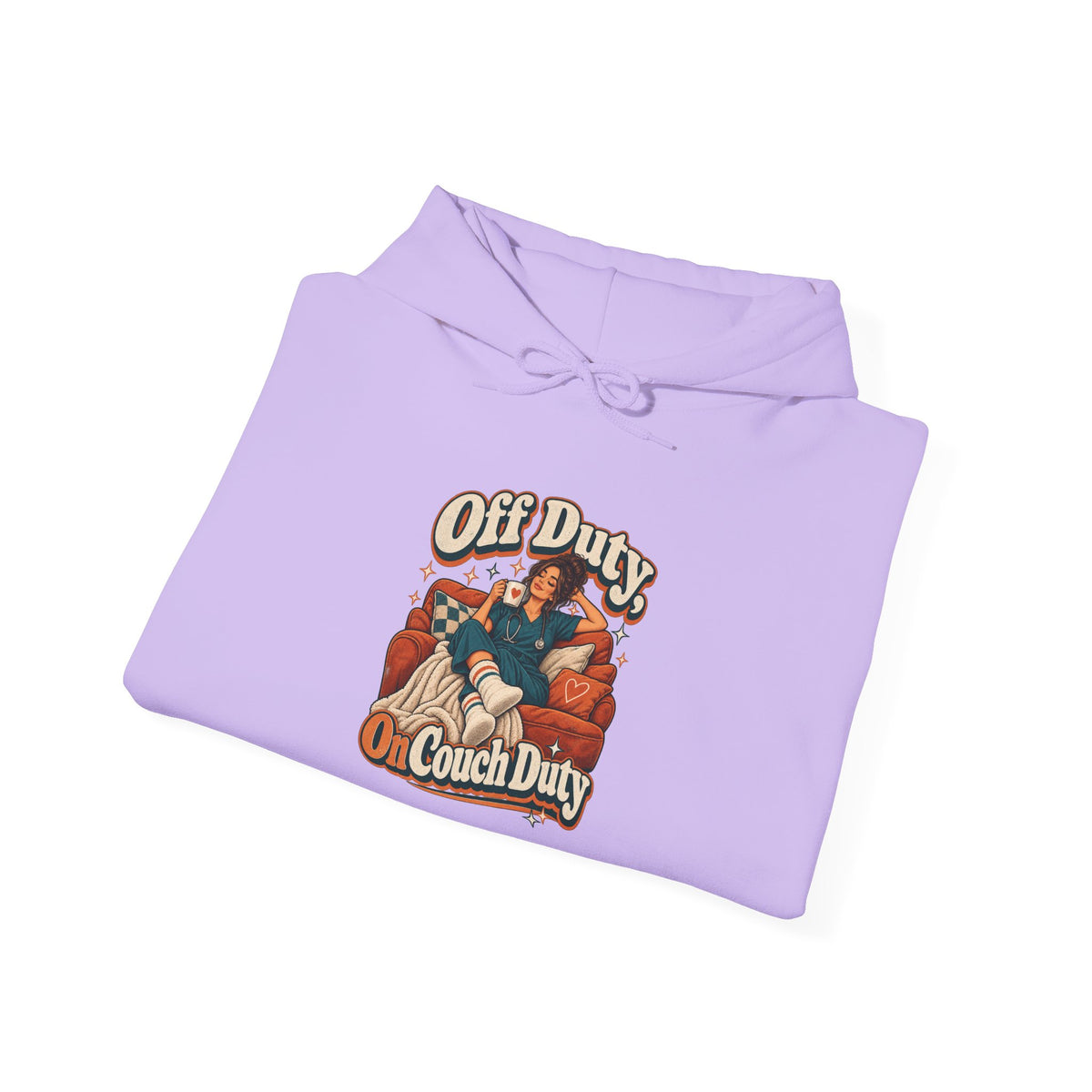 Off Duty, On Couch Duty Funny Nurse Hoodie