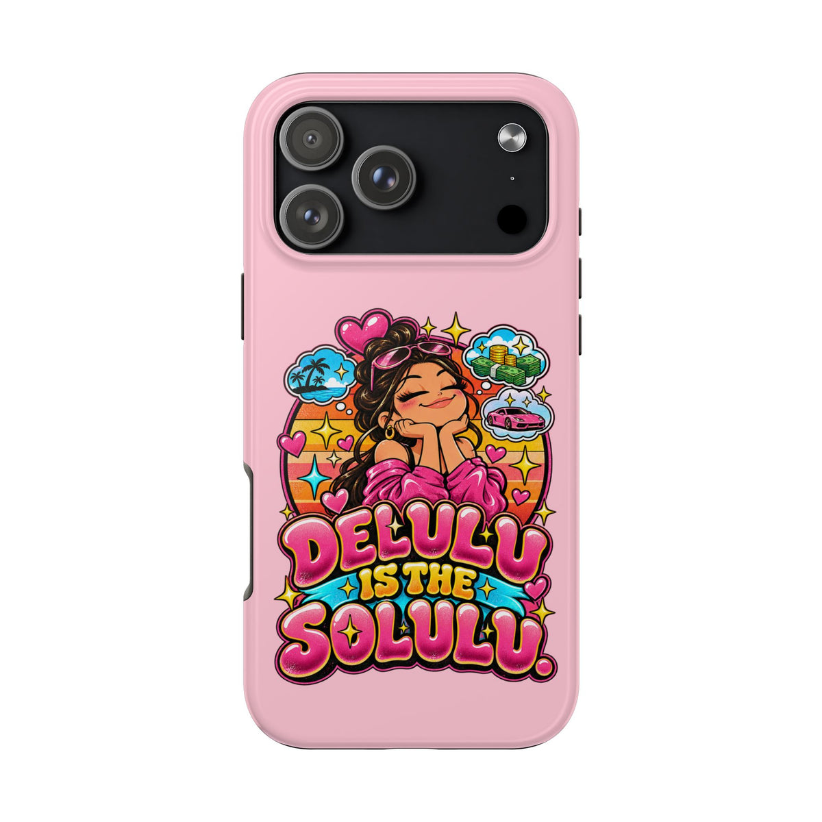 Delulu Is the Solulu Pink Tough Phone Case — Kawaii Cute Protective Case