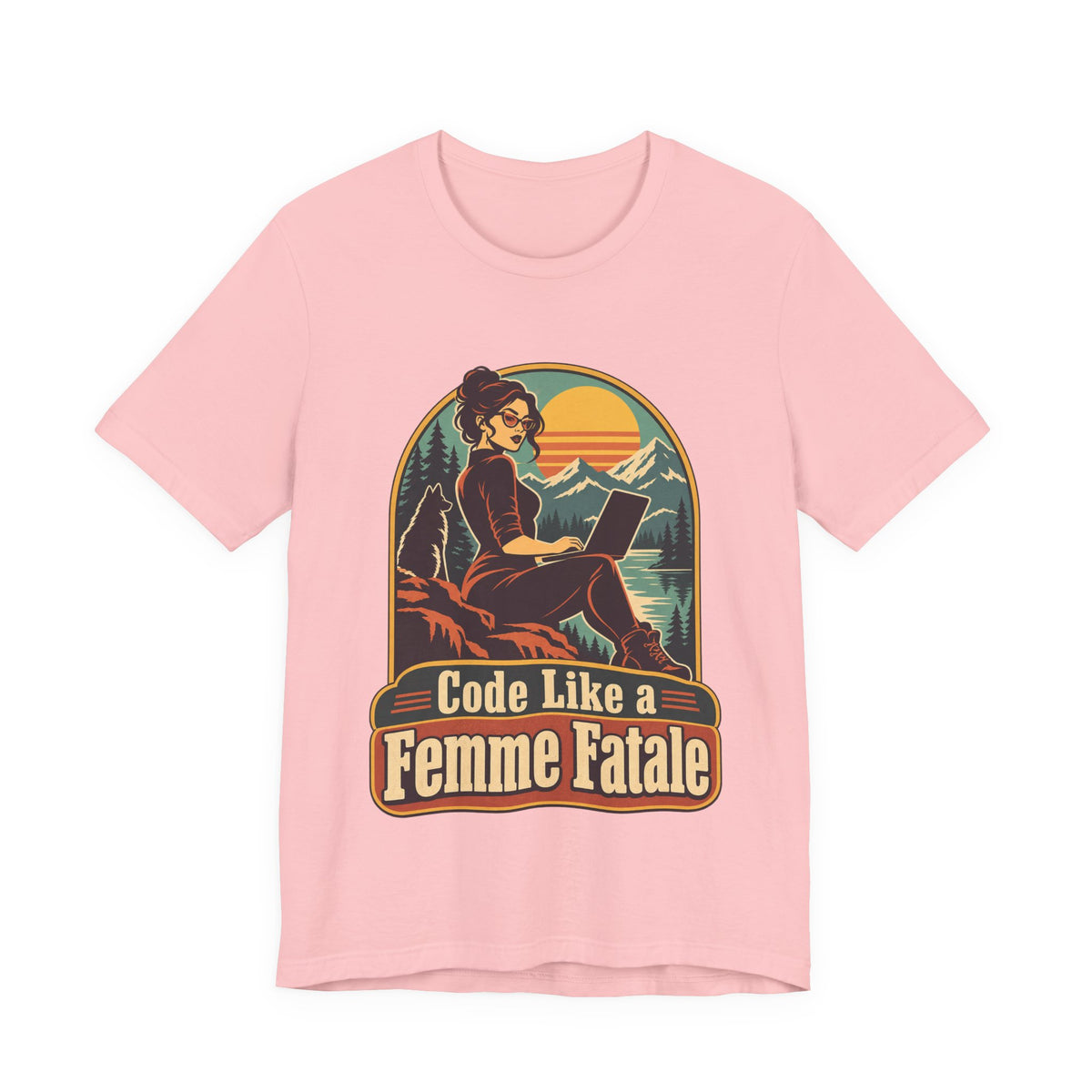 Code Like a Femme Fatale Funny Programmer T-Shirt