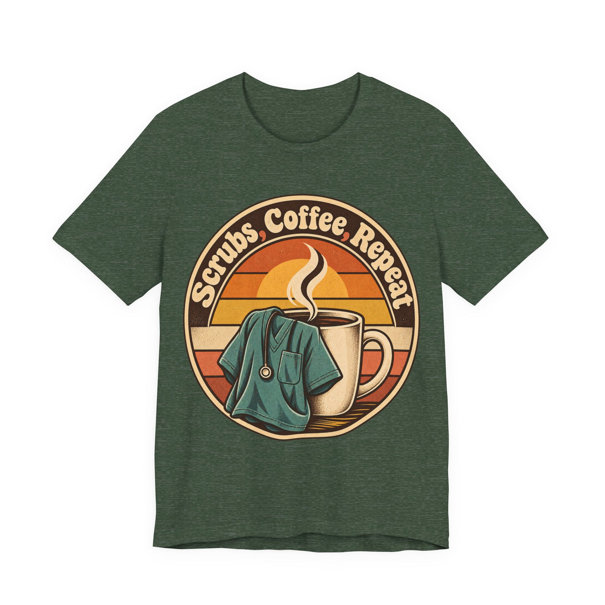 Scrubs, Coffee, Repeat Funny Nurse T-Shirt