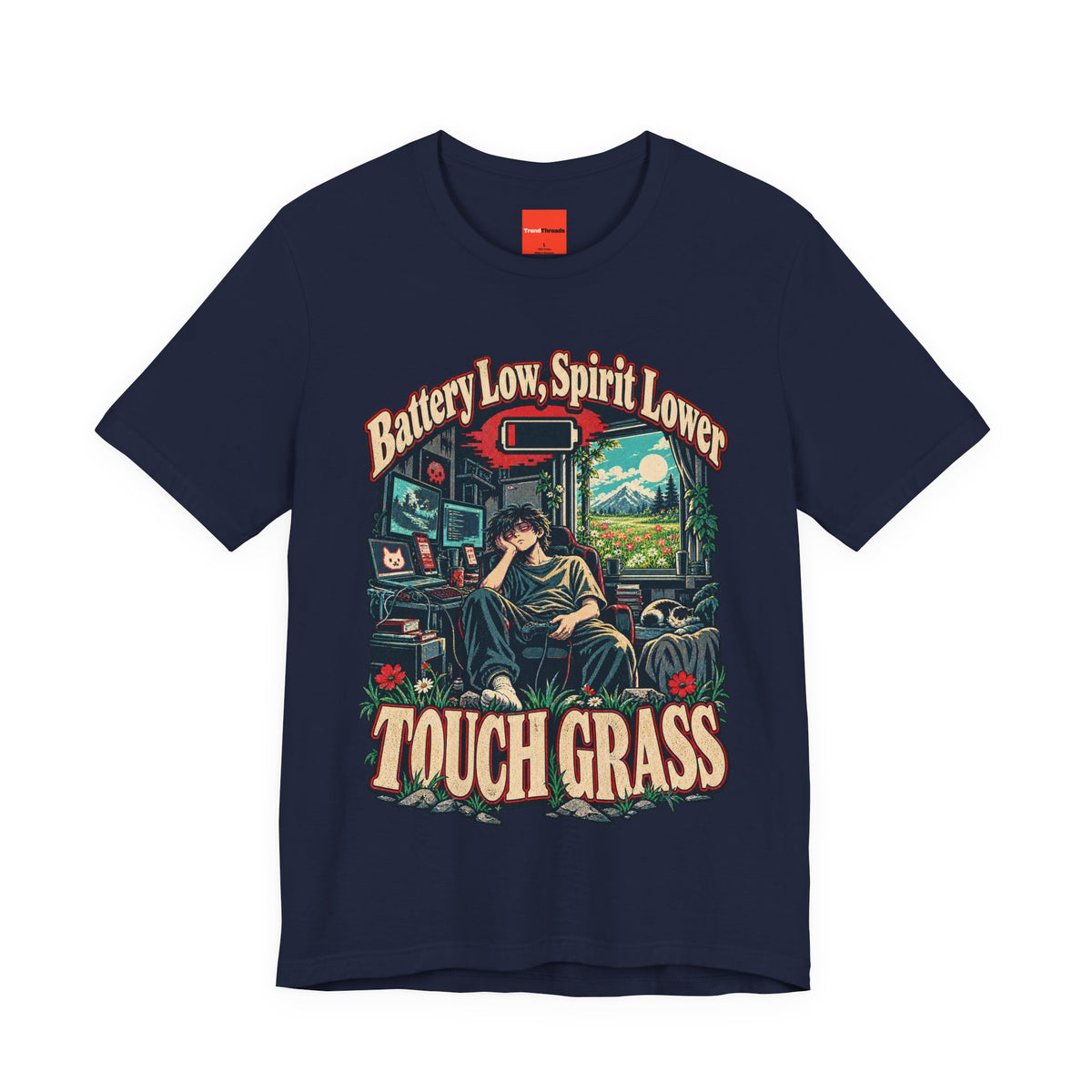 Battery Low, Spirit Lower Funny Self-Deprecating T-Shirt