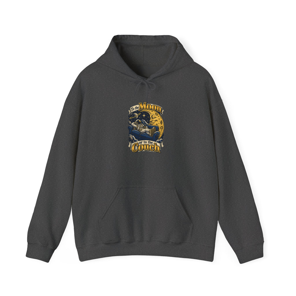 To the Moon or to the Couch Funny Crypto Investor Hoodie