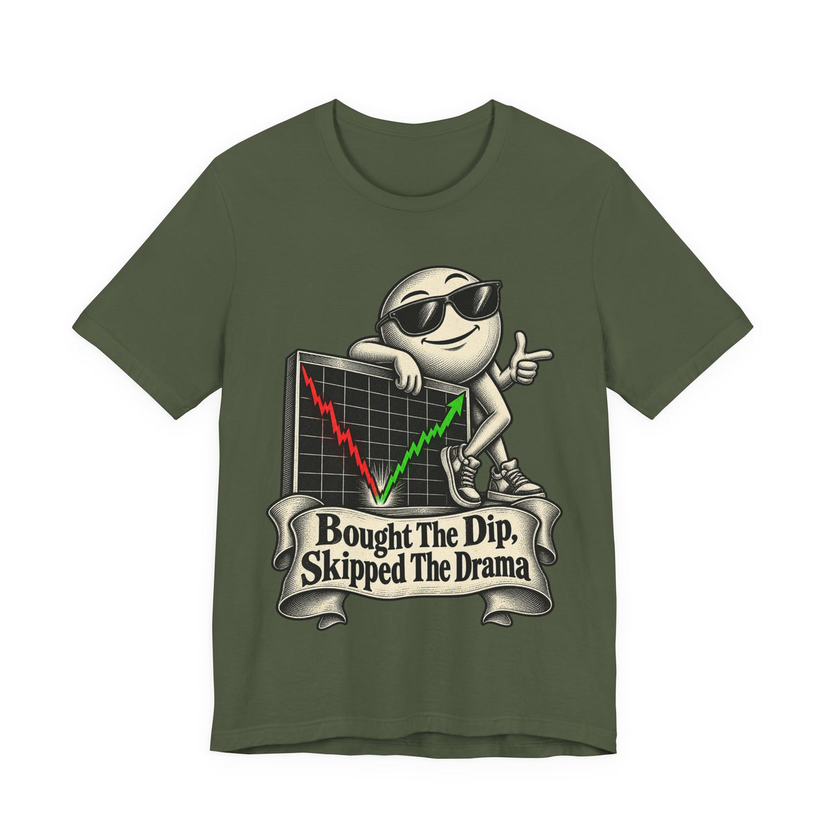 Bought The Dip, Skipped The Drama Funny Stock Market T-Shirt