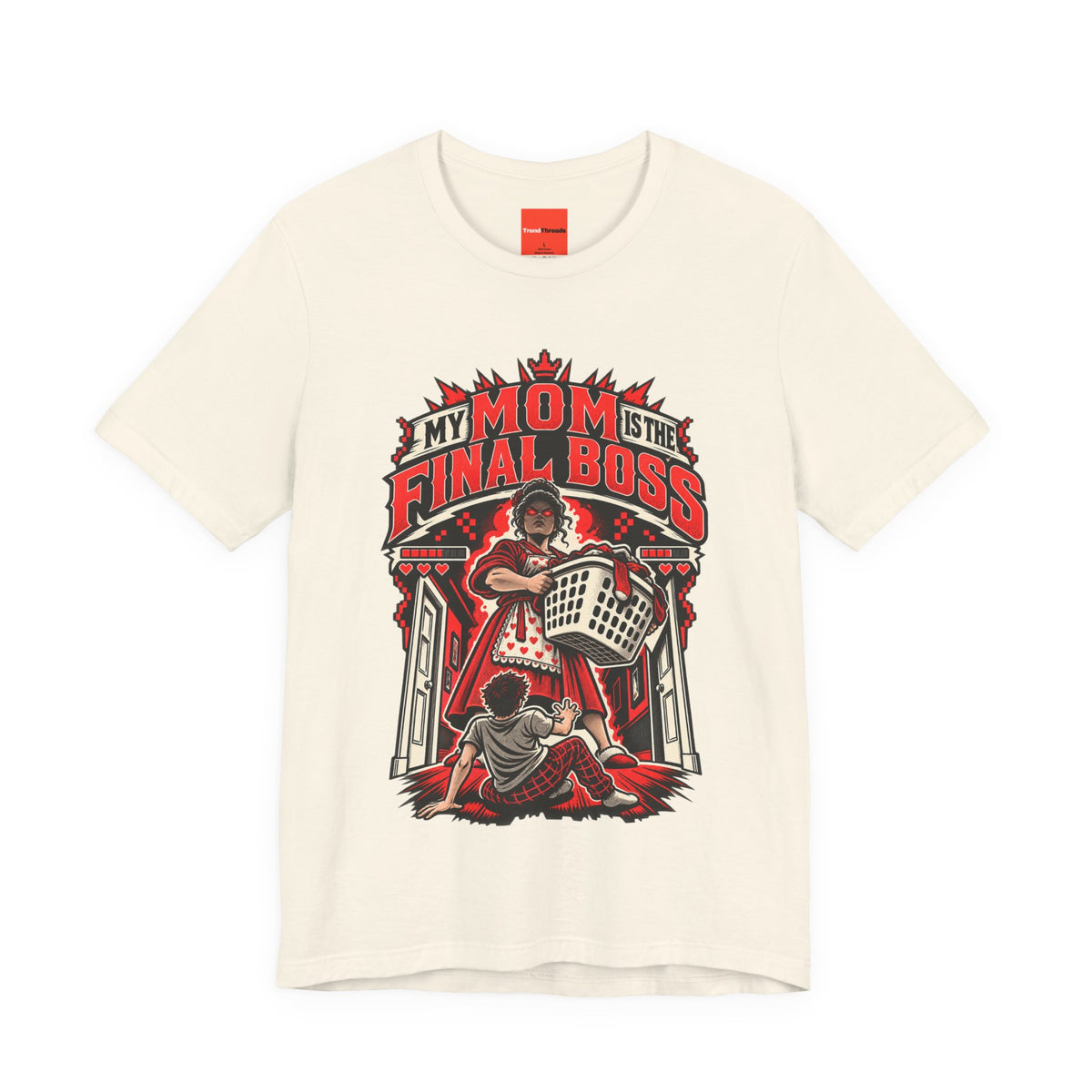 MY MOM IS THE FINAL BOSS Funny Retro Vintage T-Shirt