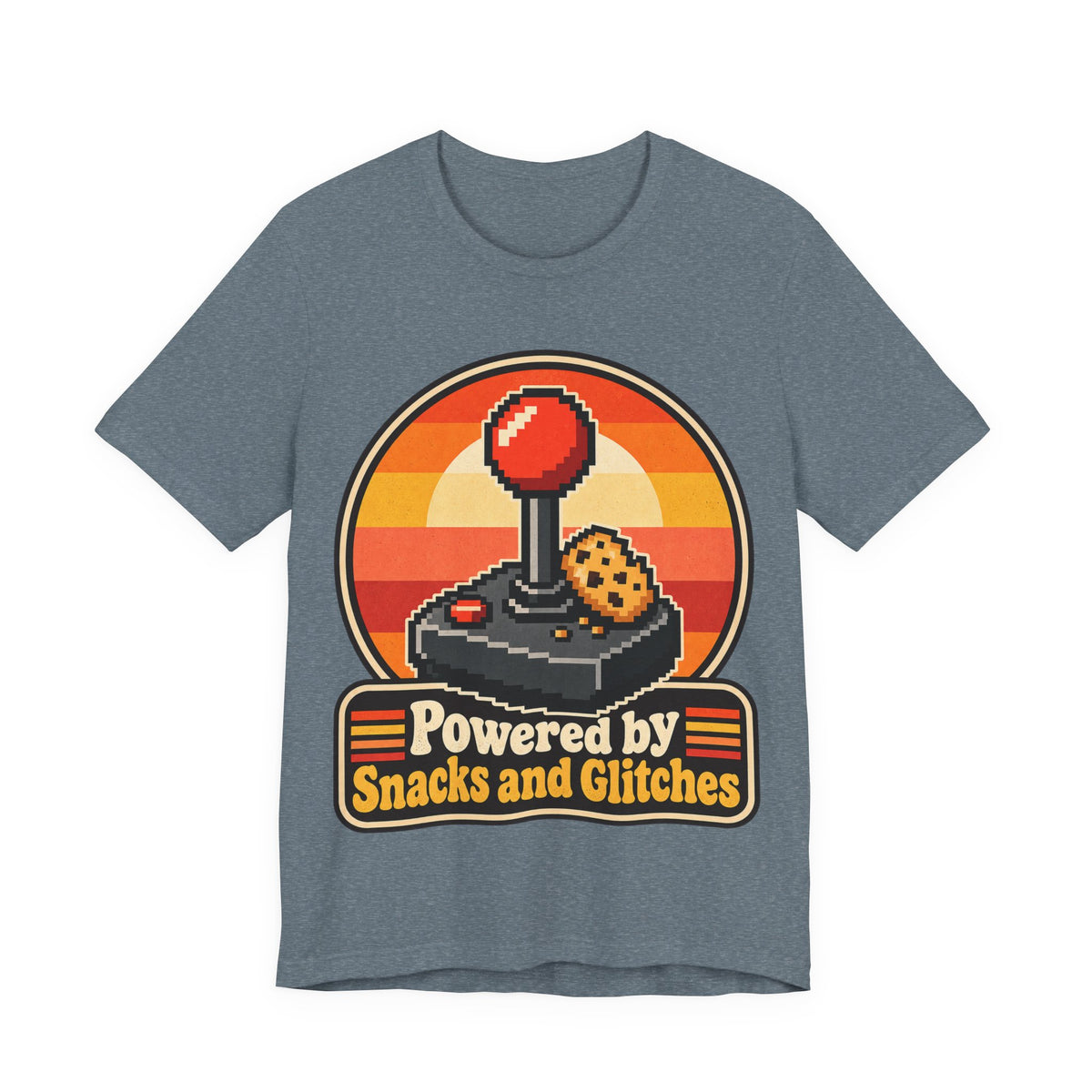 Powered by Snacks and Glitches Funny Gamer T-Shirt