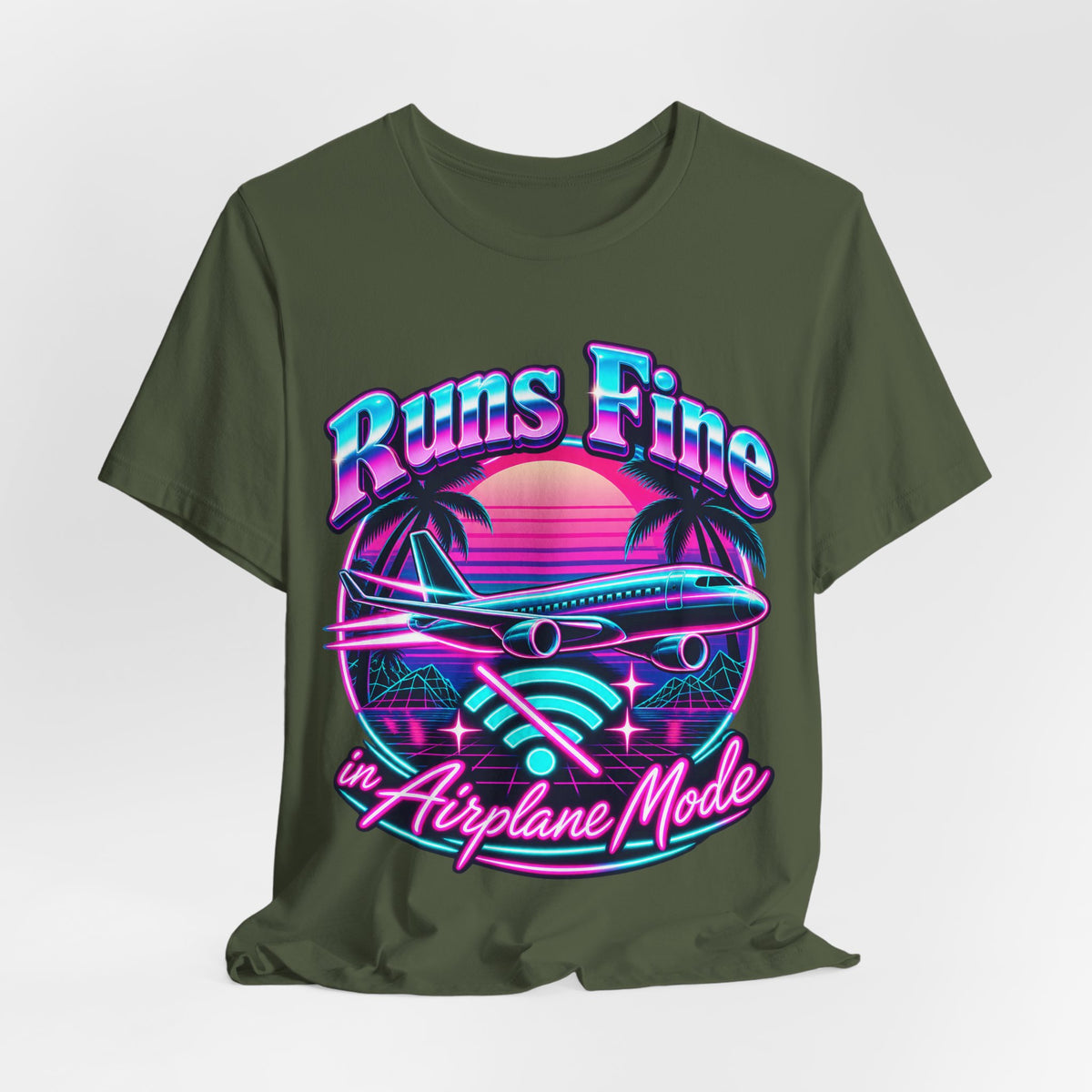 Runs Fine in Airplane Mode Funny Programmer T-Shirt