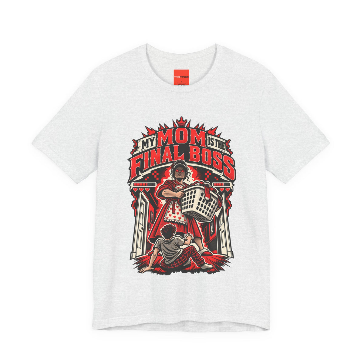 MY MOM IS THE FINAL BOSS Funny Retro Vintage T-Shirt