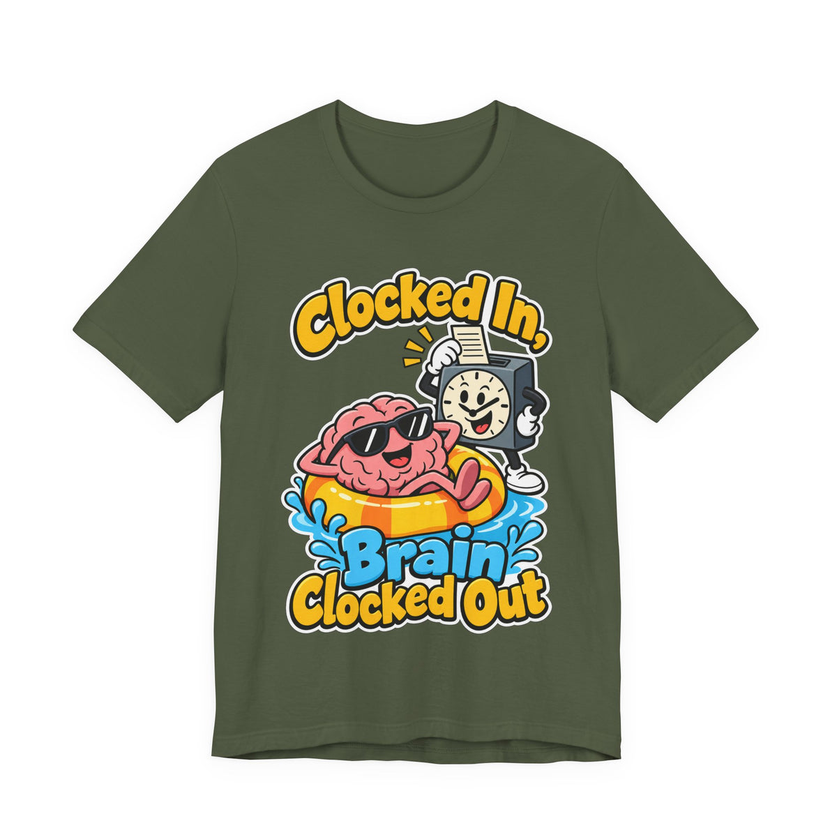 Clocked In, Brain Clocked Out Funny Nurse T-Shirt