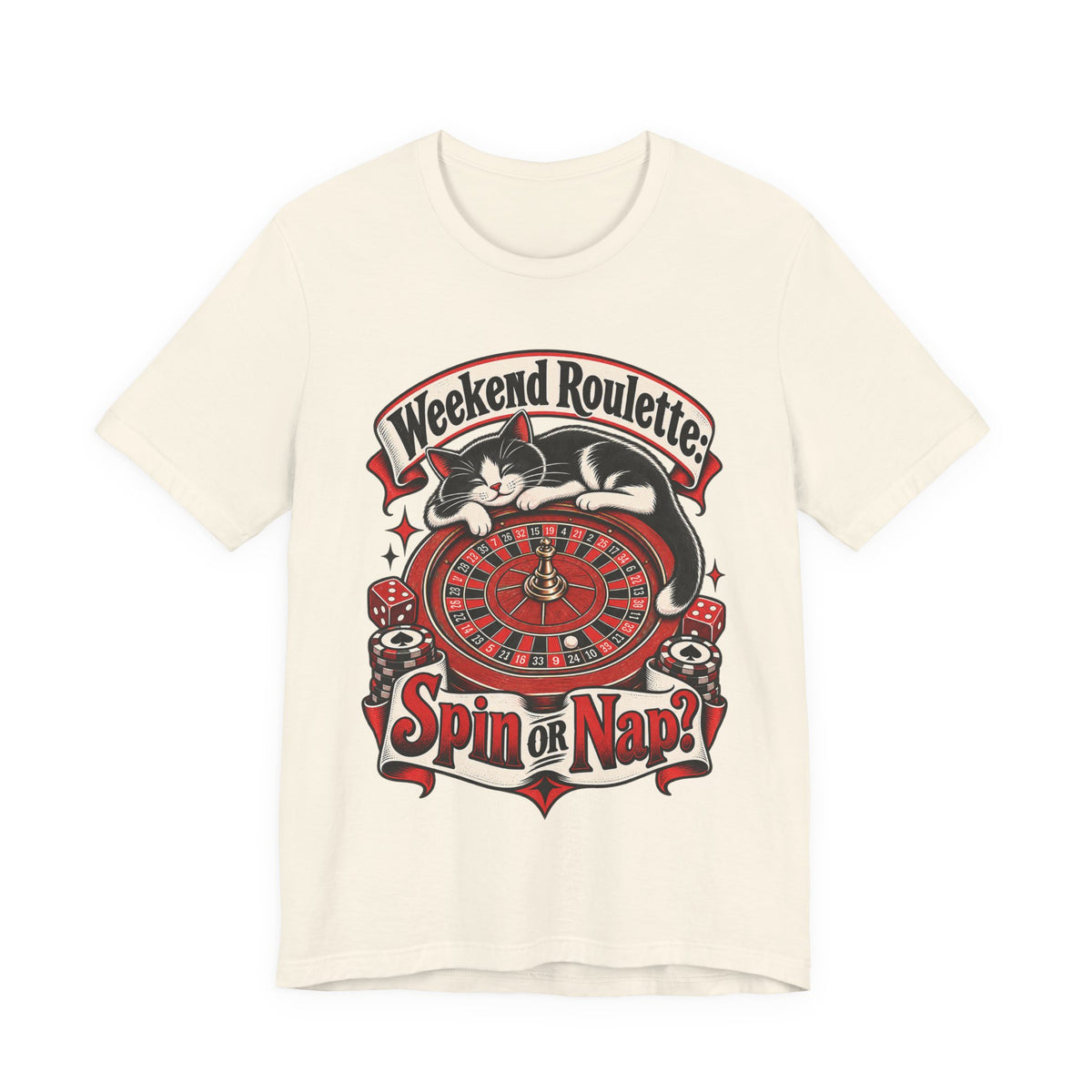Weekend Roulette: Spin or Nap? Funny Casual Gambler T-Shirt