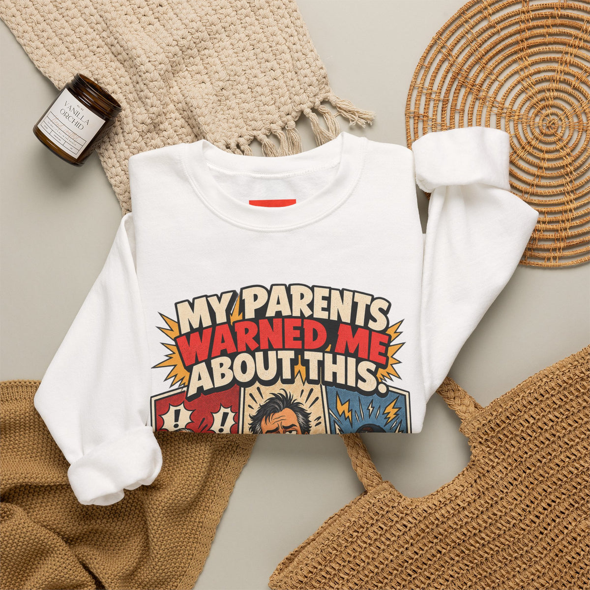 MY PARENTS WARNED ME ABOUT THIS. Funny Retro Vintage Sweatshirt