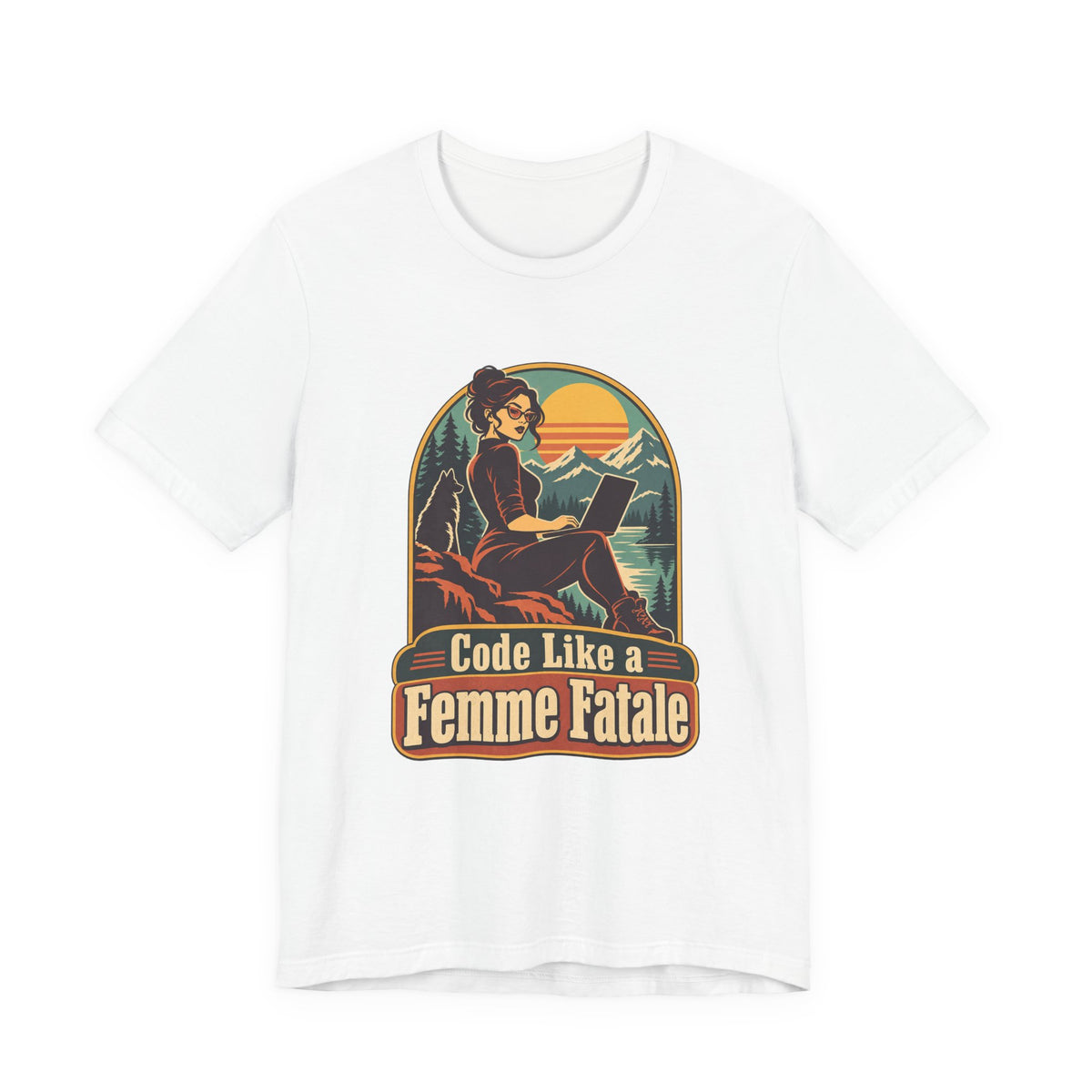 Code Like a Femme Fatale Funny Programmer T-Shirt