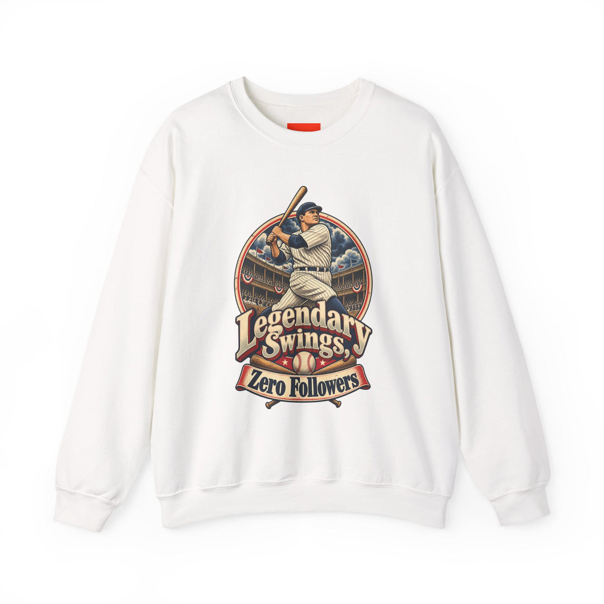Legendary Swings, Zero Followers Funny Baseball Sweatshirt