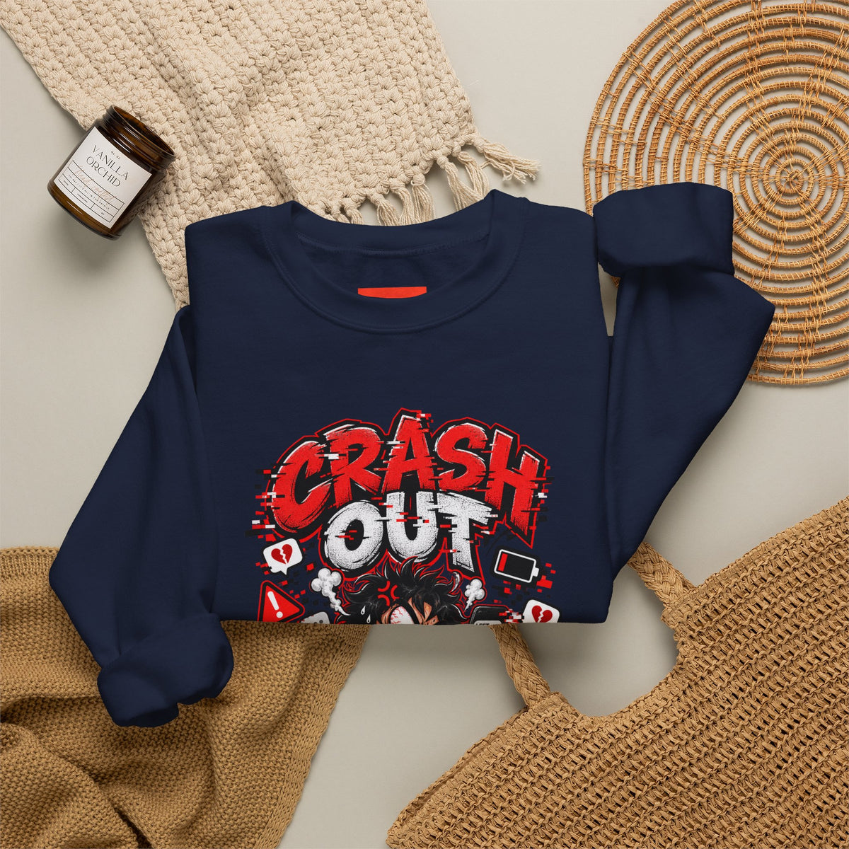 CRASH OUT Funny Streetwear Sweatshirt